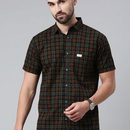 Majestic Man Men Comfort Slim Fit Tartan Checked Cotton Casual Shirt-picture-22