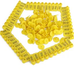 E_14012269 Imported Livestock Animal Dog Sheep Ear Tag 001-100 Numbers Eartag 100 Sets Yellow Plain Yellow Dog Tag-image-59