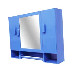 New Monalisa-4 Lapis Blue ( 18" x 4" x 14" Inch ) 3 MM Thickness Bathroom Mirror Cabinet Plastic Wall Shelf-image-56