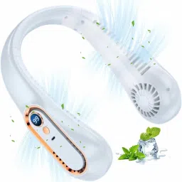 Sampri Portable Neck Fan Hands Free Bladeless Fan for Indoor and Outdoor Multifunction Foldable Angle With USB Charging And AC Charging Port USB Fan-11