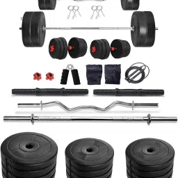 70 kg PVC weight with 3ft Curl Rod, 5ft Straight Rod and Accessories Home Gym Combo-image-59