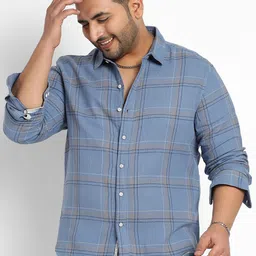 Instafab Plus Classic Tartan Checks Opaque Checked Casual Shirt-46