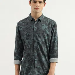 United Colors of Benetton Spread Collar Slim Fit Floral PrintedCurved Casual Shirt-picture-15