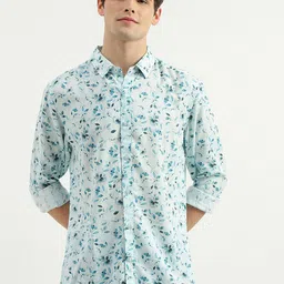 United Colors of Benetton Floral Printed Slim Fit Spread Collar Curved Casual Shirt-image-41
