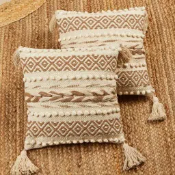 White Cotton Bohemian tufted textured 70x60 Inches Throw by Jutie Pie-picture-48