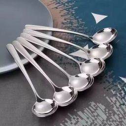 stainless table soup spoon pack of 6 Stainless Steel Soup Spoon, Serving Spoon Set-image-85