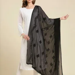 Chiffon Embroidered Black Women Dupatta-image-81