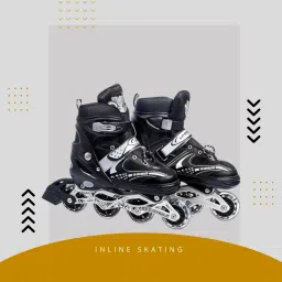 In-Line Skates with Size Adjustable with LED Flash Light Outdoor Toy (size 8-11)-1