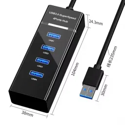 sdminitek USB HUB High-Speed Portable Mini-Hub 4 PORT Super Speed Multiport. Handheld Data Collector image 2