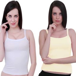 Women White, Beige Camisole-image-5