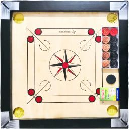 Small for Kids with Wooden Coins, Striker, Powder 3 cm Carrom Board-picture-21