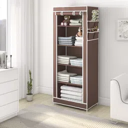 flipkart perfect homes studio 5 Shelve Jumbo PVC Collapsible Wardrobe Carbon Steel Collapsible Wardrobe-picture-22