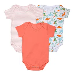 Moms Home Infants Pack Of 3 Organic Cotton Bodysuits-image-70