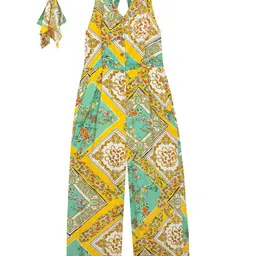 Budding Bees Girls Ethnic Motifs Printed Basic Jumpsuit with Scrunchy-image-34