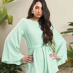 SASSAFRAS Sea Green Back Cut-Out Playsuit-image-22