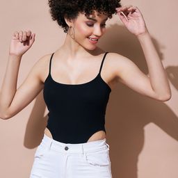 SASSAFRAS BASICS Ribbed Shoulder Straps Bodysuit-image-98