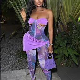 LULU & SKY Strapless Printed Cut Out Basic Jumpsuit-picture-25