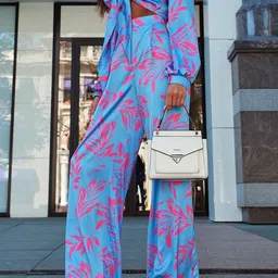 StyleCast Blue Floral Printed V-Neck Jumpsuit-47