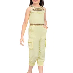 Hunny Bunny Girls Self Design Capri Jumpsuit-image-11