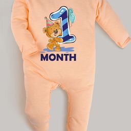 FFLIRTYGO Unisex Kids Peach Printed Basic Jumpsuit-image-3