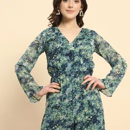 Trend Arrest Printed V-Neck Long Sleeves Playsuit-picture-22