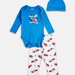 Pantaloons Baby Infants Boys Printed Pure Cotton Bodysuit with Pyjama & Cap-picture-22