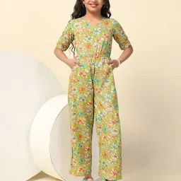BAESD Girls Floral Printed V-Neck Jumpsuit-image-95