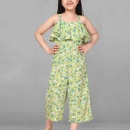 FASHION DREAM Girls Printed Shoulder Straps Capri Jumpsuit With Ruffles-image-44