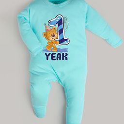 FFLIRTYGO Kids Turquoise Blue & Blue Printed Basic Jumpsuit-image-87