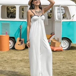 JC Mode Shoulder Straps Lace Inserts Basic Jumpsuit-27