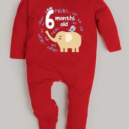 FFLIRTYGO Kids Red Printed Cotton Sleepsuit-image-75