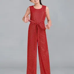 FASHION DREAM Girls Printed Sleeveless Waist Tie-Ups Basic Jumpsuit-image-26