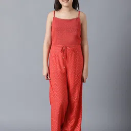 AURELIA Girls Printed Smocked Basic Jumpsuit-51