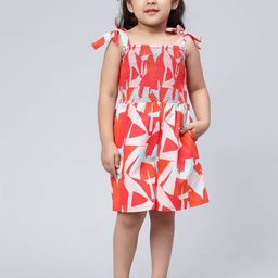 Biglilpeople Girls Printed Shoulder Straps Cotton Playsuit-image-39