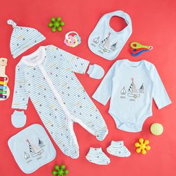 Pantaloons Baby Infant Kids 9-Pcs Pure Cotton Baby Apparel Gift Set-37