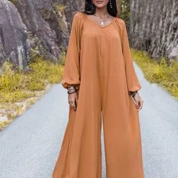 JC Mode V-Neck Long Sleeves Basic Jumpsuit-picture-29
