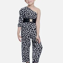 Nauti Nati Girls Black & White Printed Basic Jumpsuit-image-23