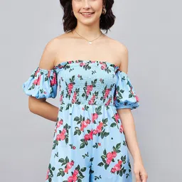 Orchid Blues Printed Off-Shoulder Playsuit-picture-48
