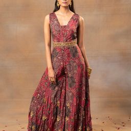 Mehak Murpana  Floral Printed Basic Jumpsuit with Ruffles-9