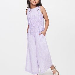 AND Girls lavender Floral Printed Basic Jumpsuit-79