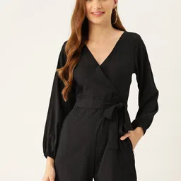 Sleek Italia V-Neck Waist Tie-Ups Jumpsuit-picture-41