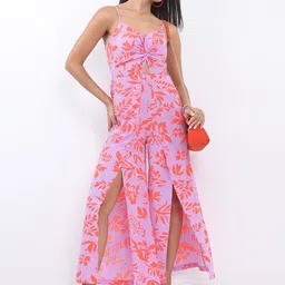 KETCH Printed Twisted Flared Leg Culotte Jumpsuit-picture-42