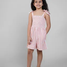 Biglilpeople Girls Cotton Linen Striped Jumpsuit-image-60
