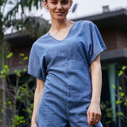 SASSAFRAS V-Neck Cotton Playsuit-21