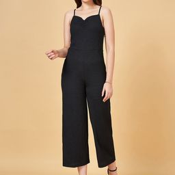 People Black Shoulder Straps Basic Jumpsuit-image-56