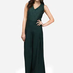 V&M Self Design V-Neck Basic Jumpsuit-picture-49