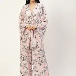 Rue Collection Printed V-Neck Long Sleeves Waist Tie-Ups Basic Jumpsuit-picture-45