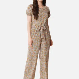 ALL WAYS YOU Floral Printed Sweetheart Neck Waist Tie-Ups Basic Jumpsuit-picture-57