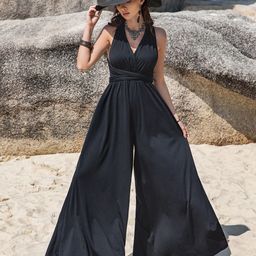 JC Mode V-Neck Sleeveless Culotte Jumpsuit-image-10