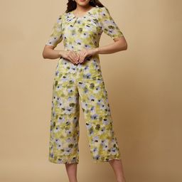 RAASSIO Floral Printed Cut Basic Jumpsuit-41